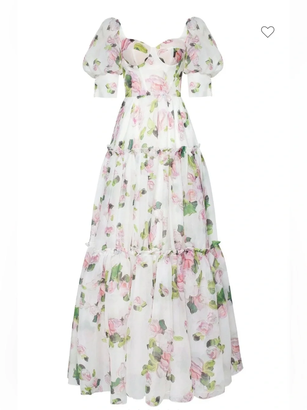 Milla Nova - Apple Blossom Feminine voluminous sheer sleeves dress